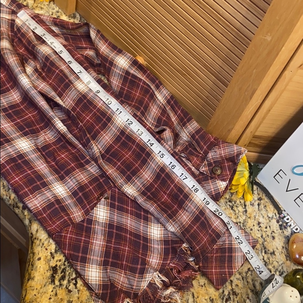 Democracy maroon plaid button up small Guc fit medium - Picture 14 of 16